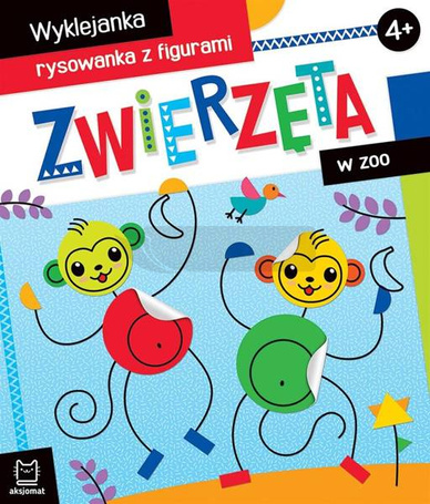 Wyklejanka, rysowanka z figurami. Zwierzęta w zoo