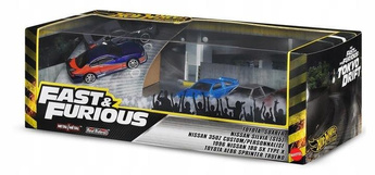 HOT WHEELS PREMIUM DIORAMA zestaw 4 autek FAST & FURIOUS Tokyo Drift JFL99