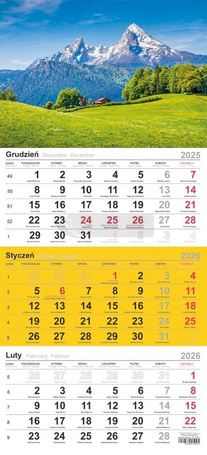 Kalendarz 2026 trójdzielny Góry