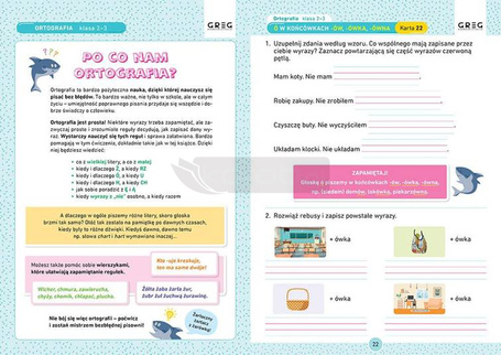 Ortografia Karty pracy w szkole i w domu klasa 2-3