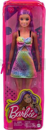 Lalka Barbie Fashionistas sukienka geometryczny wzór HBV22