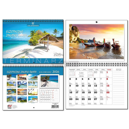 Kalendarz 2026 A3 terminarz 13p Egzot. Zakątki Św.