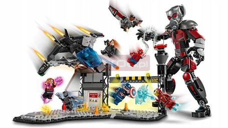 LEGO MARVEL 76314 KAPITAN AMERYKA LOTNISKO, zestaw klocków dla dzieci 10+