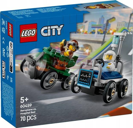 LEGO CITY 60459 Zestaw wyścigówek: samolot kontra łóżko szpitalne