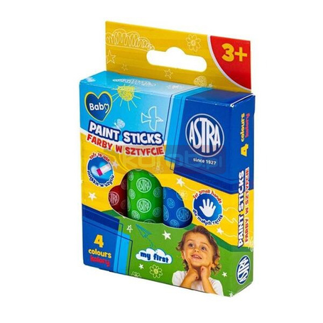 Farby w sztyfcie okrągłe 4kol Jumbo Baby ASTRA
