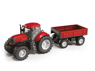 Traktor Adriatic z przyczepą czerwony