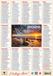 Kalendarz 2026 listkowy