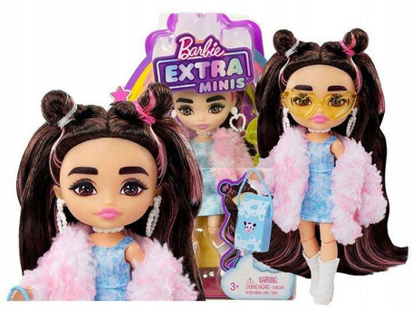 LALKA BARBIE EXTRA MINIS w futrzastej kurtce HKP90