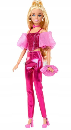 LALKA BARBIE DELUXE STYLE #5 w stroju z metalicznym połyskiem JFP40
