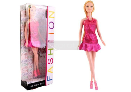 Lalka Beryl Fashion różowa sukienka z falbanką