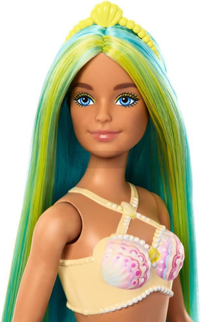LALKA BARBIE SYRENKA turkusowy ogon, turkusowo-żółte włosy HRR03