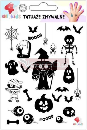 Tatuaże zmywalne dla dzieci Halloween 2