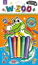 Dotykaj i koloruj Welurowe kolorowanki W zoo