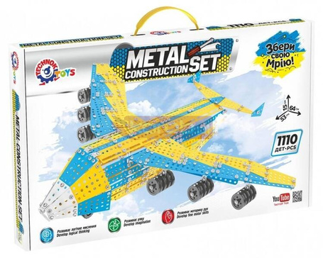 Klocki konstrukcyjne metalowe Samolot 1110el