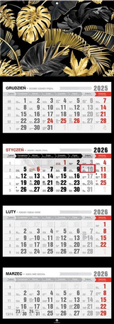 Kalendarz 2026 czterodzielny premium glamour