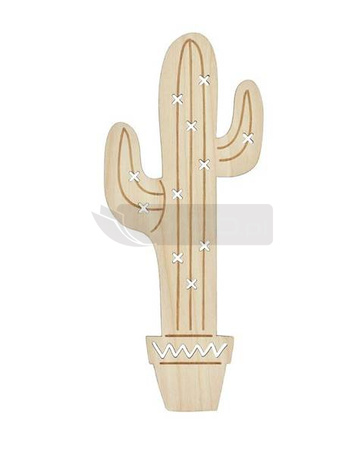 Drewniana zakładka do książki z grawerem - Kaktus