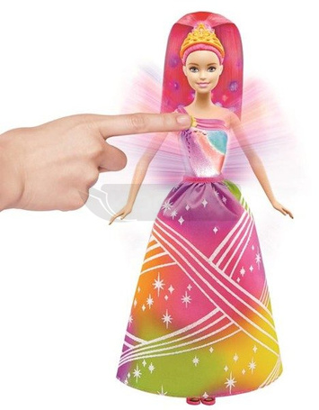 Barbie Tęczowa Księżniczka ze światełkami