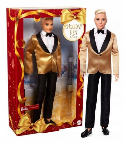 BARBIE LALKA KEN HOLIDAY 2025 Signature lalka kolekcjonerska, świąteczna JGK55