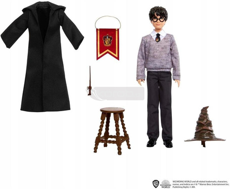 HARRY POTTER FIGURKA LALKA HARRY POTTER z tiarą przydziału magiczną różdżką HND78