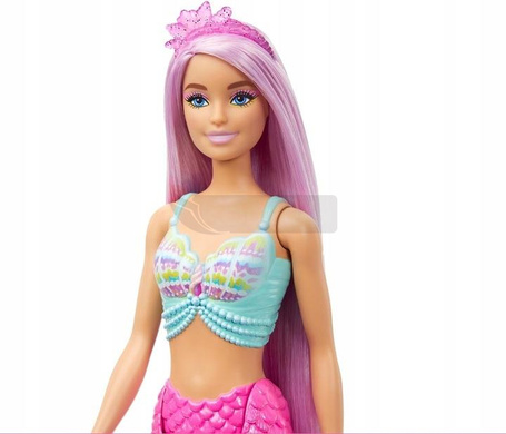 LALKA BARBIE SYRENKA z długimi, różowymi włosami do czesania HRR00