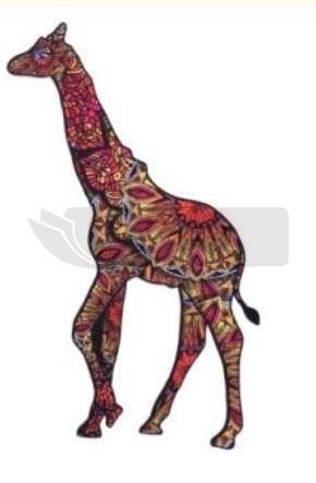 Puzzle drewniane eko 55 Cętkowana żyrafa A4