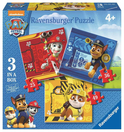Puzzle 3w1 Psi Patrol Rubble, Marshall i Chase