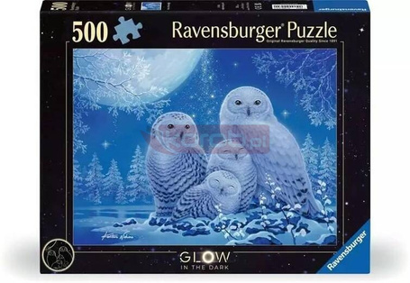 Puzzle 500 świecące - Sowy