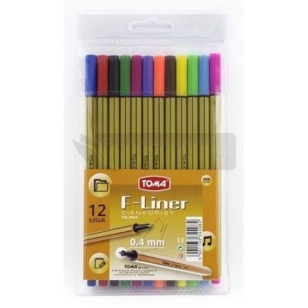 Cienkopis F-Liner 12 kolorów TOMA