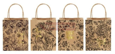 Torba prezentowa brown kraft 26x32cm hotstamp mix