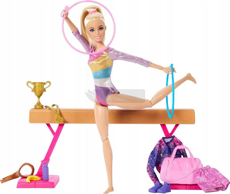 LALKA BARBIE GIMNASTYCZKA zestaw do zabawy dla dzieci +3 lata HRG52