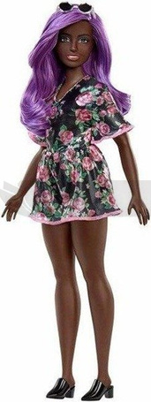 Lalka Barbie Fashionistas murzynka z fioletowymi włosami FXL58