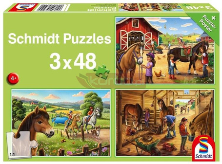 Puzzle 3x48 Konie G3