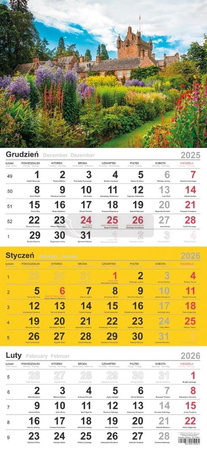 Kalendarz 2026 trójdzielny Dwór