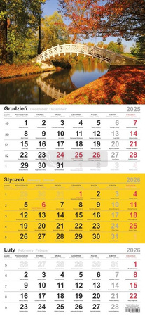 Kalendarz 2026 trójdzielny Most