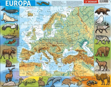 Puzzle ramkowe - Europa fizyczna