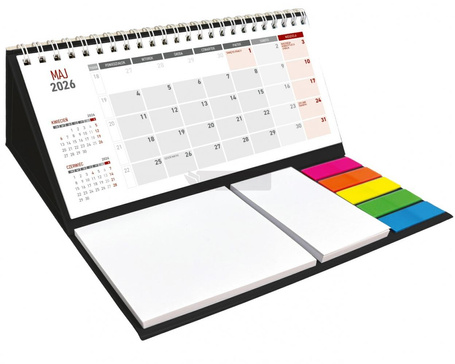 Kalendarz 2026 Biurkowy z notesem czarny