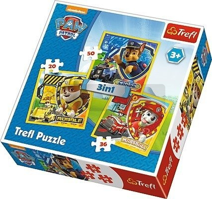 Puzzle 3w1 Psi Patrol - Marshall, Rubble i Chase