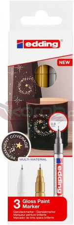 Marker olejowy błyszczący metaliczny 0,8mm 3szt