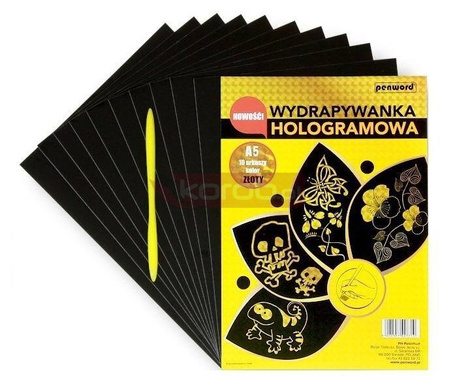 Wydrapywanka hologramowa A5 złota
