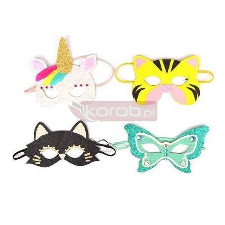 Zestaw 4 brokatowych masek