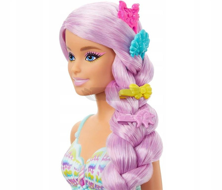 LALKA BARBIE SYRENKA z długimi, różowymi włosami do czesania HRR00