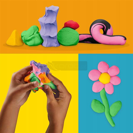 PLAY DOH CIASTOLINA zestaw 8 TUB z ciastoliną eksplozja kolorów +2 lata G0692