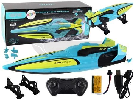 Łódź zdalnie sterowana żółto-turkusowa