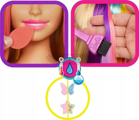 LALKA BARBIE GŁOWA DO STYLIZACJI + akcesoria B HMD78