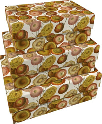 Pudełka ozdobne Pomarańczowe kwiaty 3szt