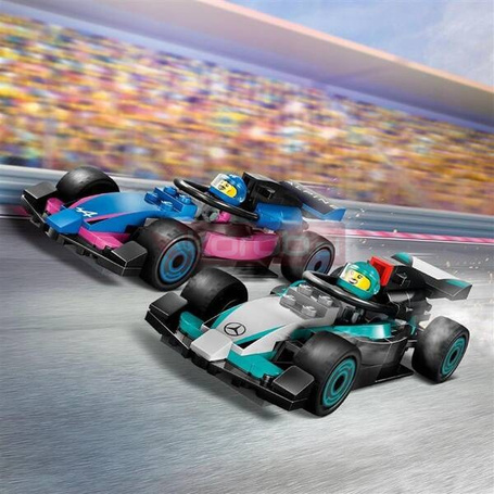 LEGO CITY 60444 F1 Garaż i bolidy Mercedes-AMG i Alpine, zestaw klocków +7