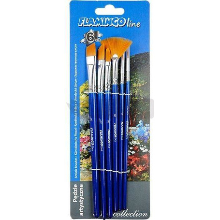 Pędzle artystyczne Flamingo 6 sztuk