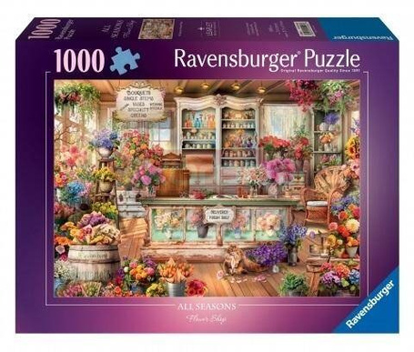 Puzzle 1000 Kot w kwiaciarni