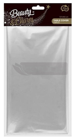 Obrus foliowy, metaliczny srebrny 137x183cm