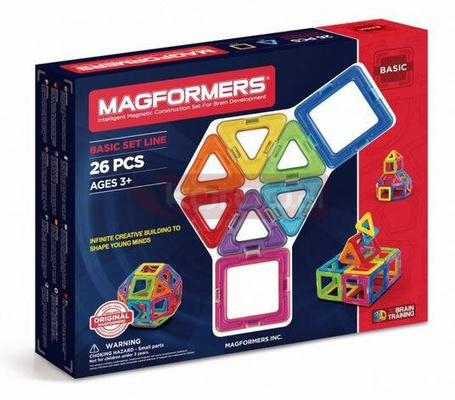 Klocki magnetyczne basic 26 elementów